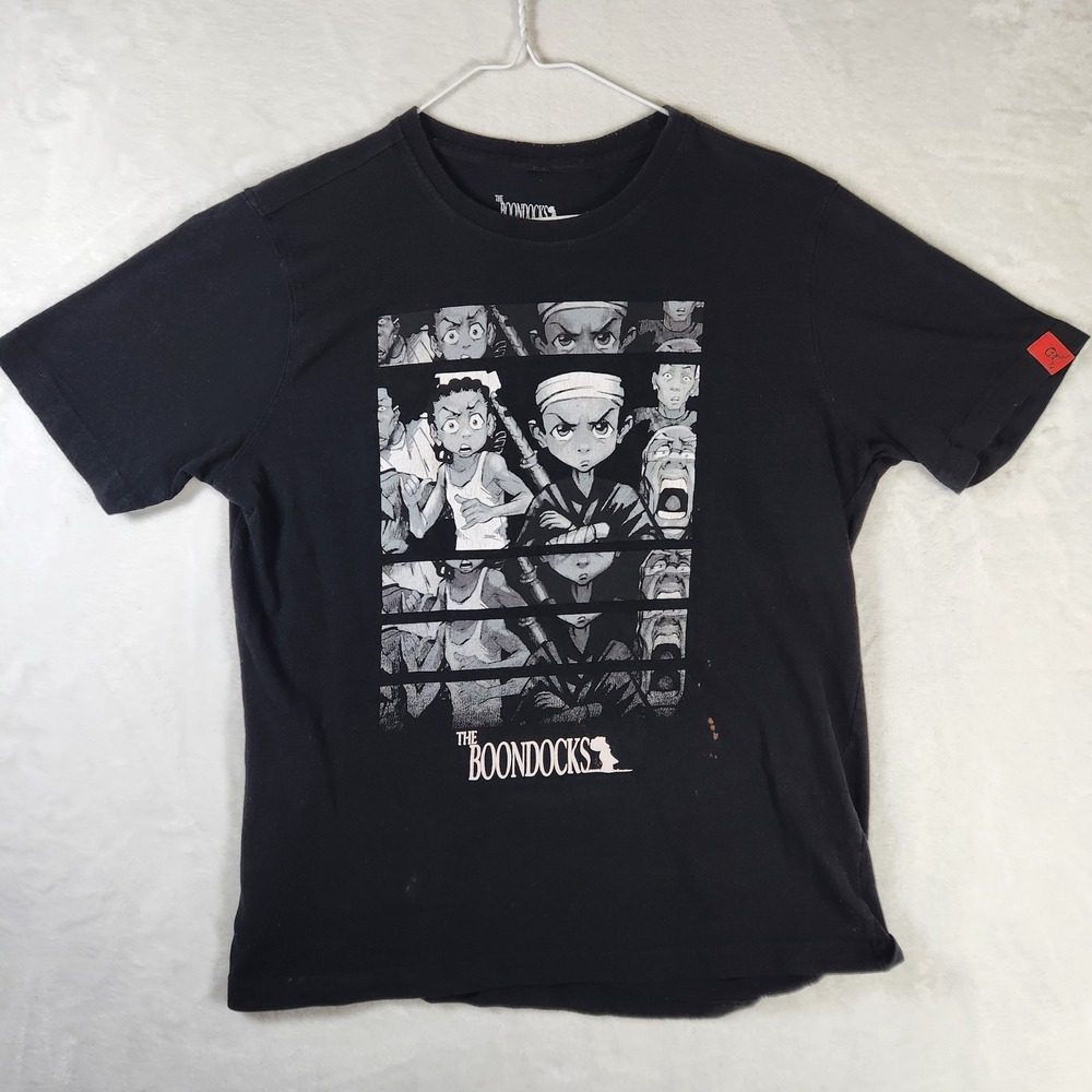 The Boondocks Cartoon Adult‎ Swim Black T Shirt Graphic Tee Medium
